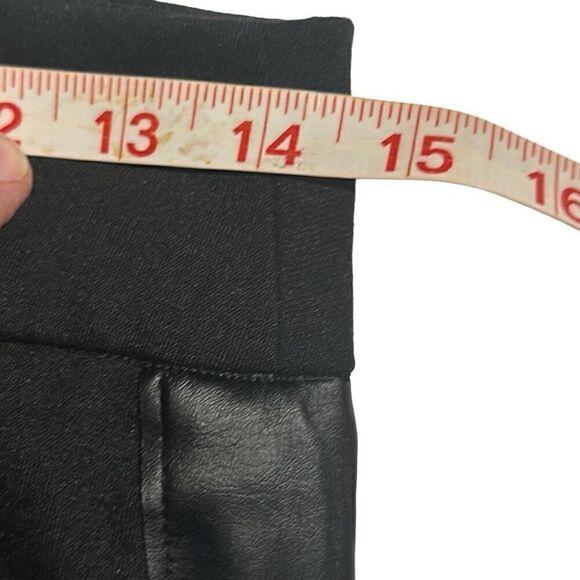 "NEW" Poof Apparel Ladies Small Black Faux Leather Trim Mini Skirt - Picture 14 of 15